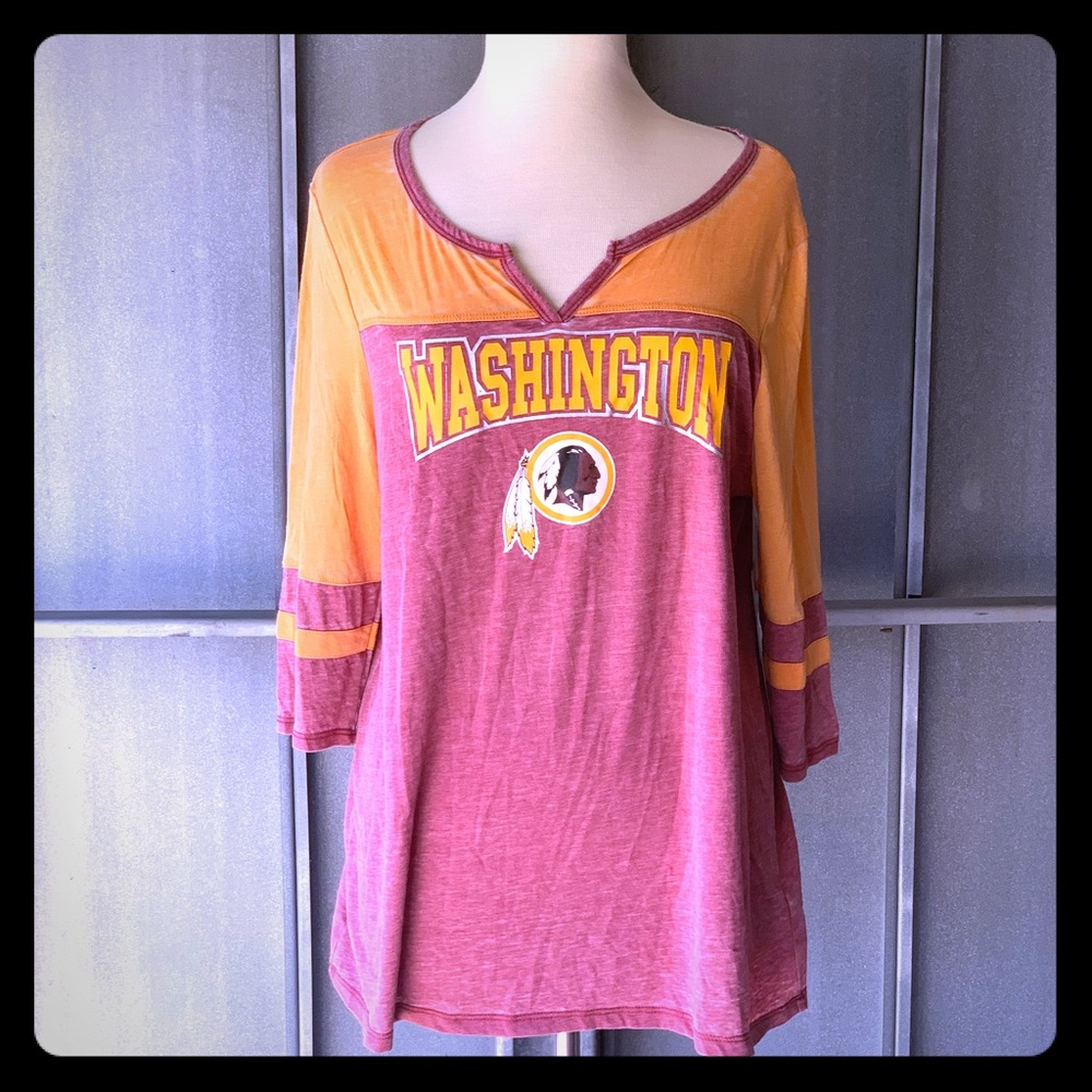 Orange/Yellow Long-Sleeve V-Neck